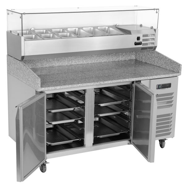 Buy 220V 240V Countertop Pizza Prep Fridge 390L Pizza Display Fridge at wholesale prices