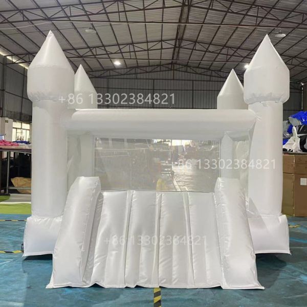 Moonwalk Commercial Inflatable White Bounce House Jumping Bouncy Castle Small