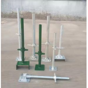 Galvanized Scaffolding Adjustable Screw Jack With Swivel Leveling Base Plate