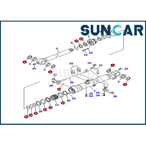 707-99-47570 Bucket Sealing Kit PC200-7 PC200LC-7 Models Komatsu Cylinder Repair