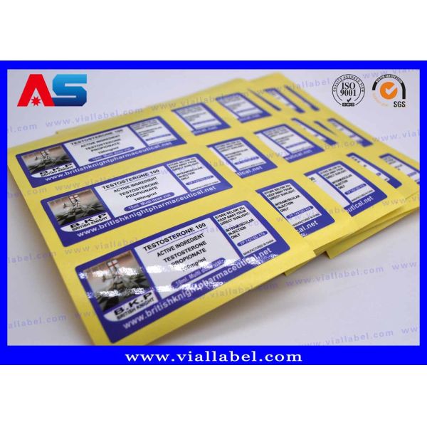 Laboratory Label Maker Glass Vial Labels For Testerone Enanthate 250MG 10ml bottle labels