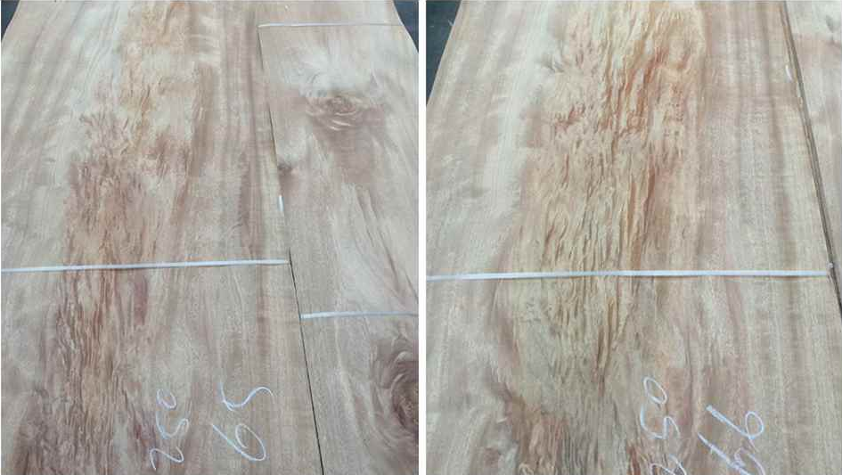 Natural Okoume Wood Veneer Specially Crotch Grain Slip Match Service For Hotel Decoration
