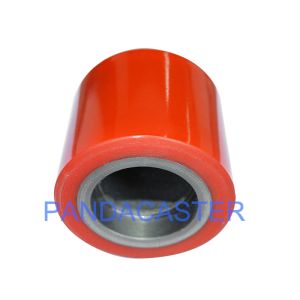Red 80mm Pallet Jack Roller Wheels , Pallet Truck Rollers Polyurethane