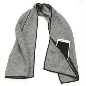 Microfiber Waffle 100x40cm Absorbent Sports Towel  With Zipper Pocket  Multifunctional