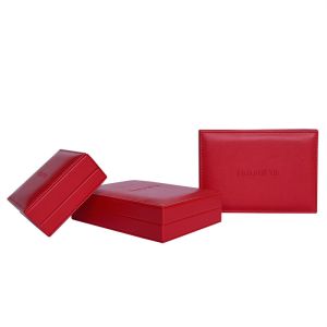 China Custom Red Leatherette Commemorative Coin Boxes 133*110*80mm on sale