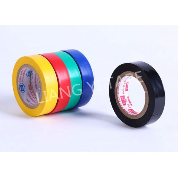 0.13mm Thickness PVC Electrical Tape , Rubber Adhesive Coloured Insulation Tape