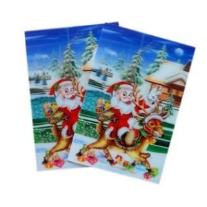 PLASTIC LENTICULAR high quality 3d lenticular christmas cards animation cards