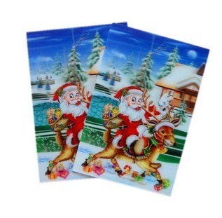Buy PLASTIC LENTICULAR Christmas Greeting Cards 3D lenticular postcard 0.45 mm PET 3d postcard Animation effect postcard at wholesale prices