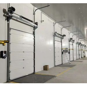 White Powder Coated Weather Sealed Overhead Sectional Door Double Skinned Panels