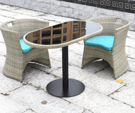 Indoor Outdoor Patio Rattan Bistro Dining Set Balcony Chair Leisure Space Saving