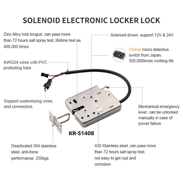 KERONG 12V 403 Stainless Steel Hidden Electronic Lock