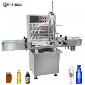 FKF815 Full Automatic 6 Nozzles 20l Liquid/Engine Oil/Paint Filling Machine for