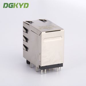 Dual Deck 2 Ports RJ45 Receptacle Connector Ethernet Modular Jacks With Y/G LED