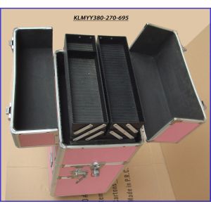 Aluminum Rolling Travel Makeup Cosmetic Case With Trolley