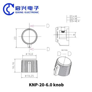 Bakelite Plastic Potentiometer Knob 6mm KNP-20 Rotary Control Knobs