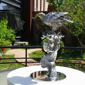 Custom Cast Flying Eagle Stainless Steel Animal Sculpture