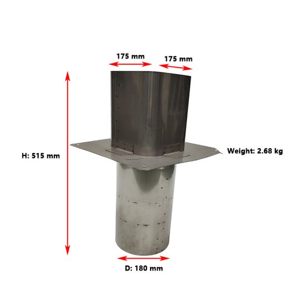 Buy 180MM SS304 Chimney Flue Rain Caps Cover Spiral Duct Cowl at wholesale prices