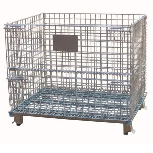 Quality Heavy Duty Galvanized Collapsible Stackable Wire Mesh Storage Cages for sale