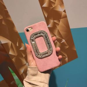TPU&Fiber Korea Style Frame Diamond Cell Phone Case Cover For iPhone 7 6s Plus