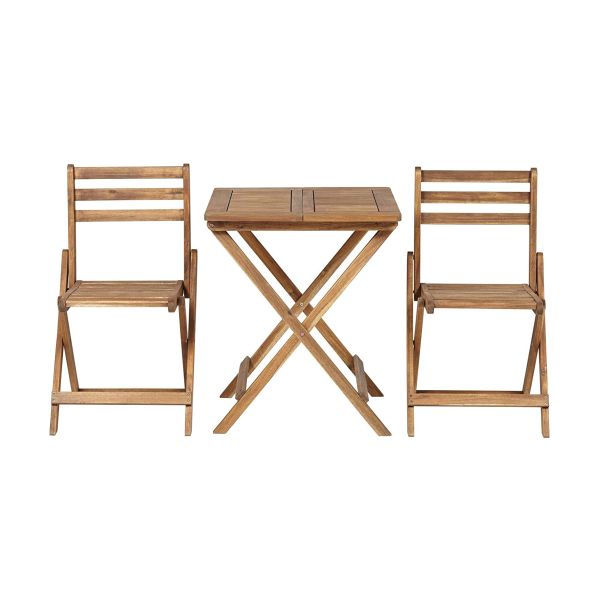 ISO 9001 Garden Outdoor Wood Bistro Table And Chairs Set