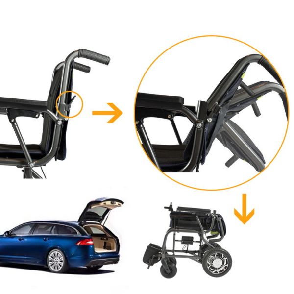 Aluminum Alloy Brushless 150W*2 Motorized Power Chair