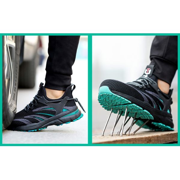 Breathable Flyknit Summer Comfort Safety Shoes with Custom Logo Anti-stab Steel Toe and Kevlar Midsole