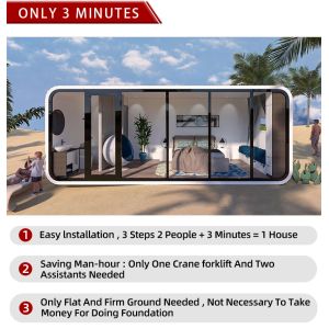 Full Furnished 20ft Prefab Pod for Modern Working and Relaxing in Apple Cabin