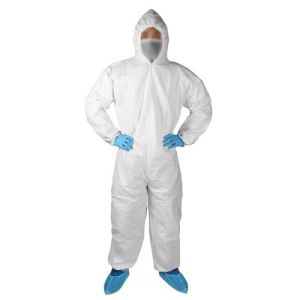 Quality Breathable 50gsm Nonwoven Hooded Disposable Coveralls for sale