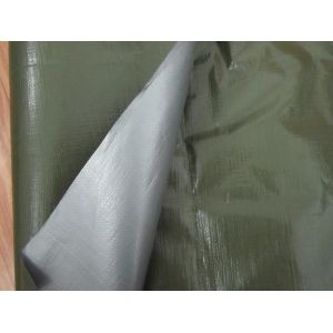 Quality army green and white laminated pe tarpaulin fabric for sale