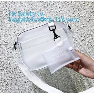 Stadium Purse PVC Handbag Chain Crossbody Bag, holographic transparent pvc