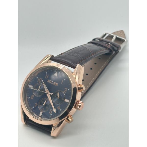 Buy 30m Waterproof Light Quartz Watch With Black Dial And Mineral Glass Surface at wholesale prices