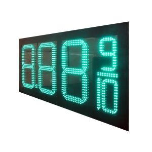 8.888 Number Format 16 inch Waterproof Green LED Gas Sign for Gas Station