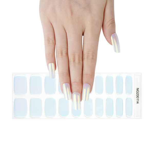 Factory Price Fashionable 3d Nail Sticker Manicure Decoration Semi Cured Gel Nail Wraps Polish Ombre Color Nail Strips