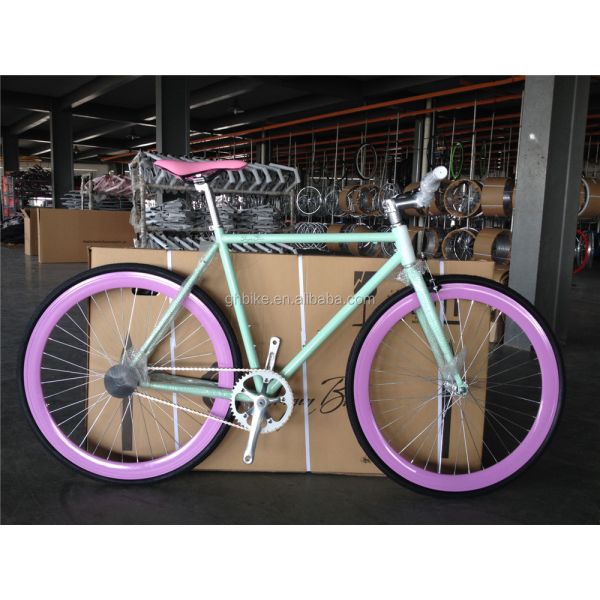 Ordinary Pedal Fixie Bike 700c Single Speed Fixed Gear Bicycle with Double V Brake