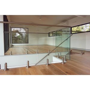 Deck Pool Balustrade Handrails , Tempered / Laminated Frameless Glass Balustrade