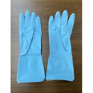 M 65g Blue Rubber Bathroom Cleaning Gloves Tensile
