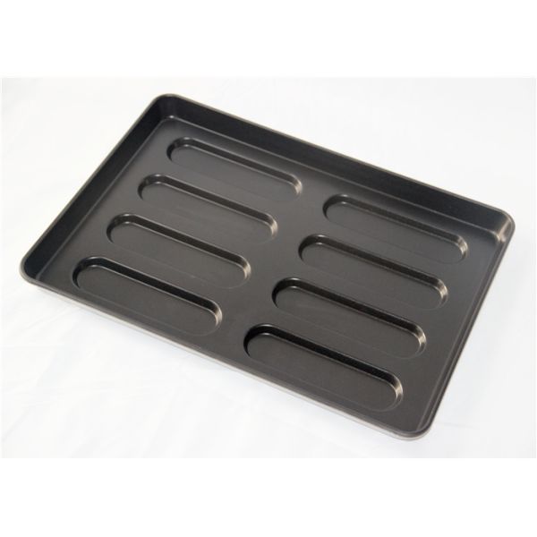 Aluminum Steel 8 Cavity 530x380x40mm Hot Dog Bun Pan