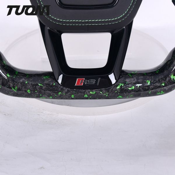 RS3 RS5 Q3 Q5 Audi Forged Carbon Fiber Steering Wheel Black Perforated Leather