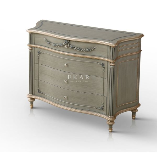 Antique Bedside table Hand Carved Wood Nightstand With Drawer