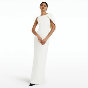 China Silver Sustainable Embellished Evening Dress in Burgundy on sale