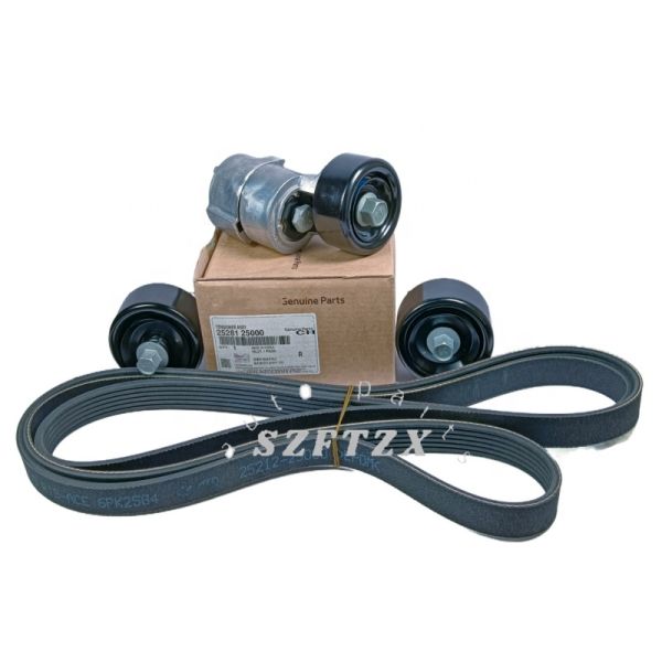 Genuine Engine Belt Tensioner Kit 4PCS 2528125000 2521225000 for Hyundai Kia