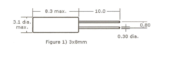 Column Quartz Resonator 32.768 Khz D3 X H8mm With High Shock Tolerance