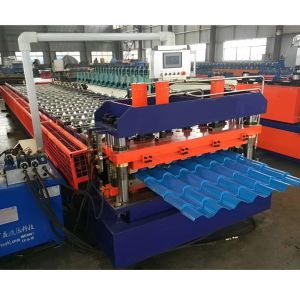 PPGI Metal Roman Tile Ruukki Glazed Tile Making Roof Panel Roll Forming Machine