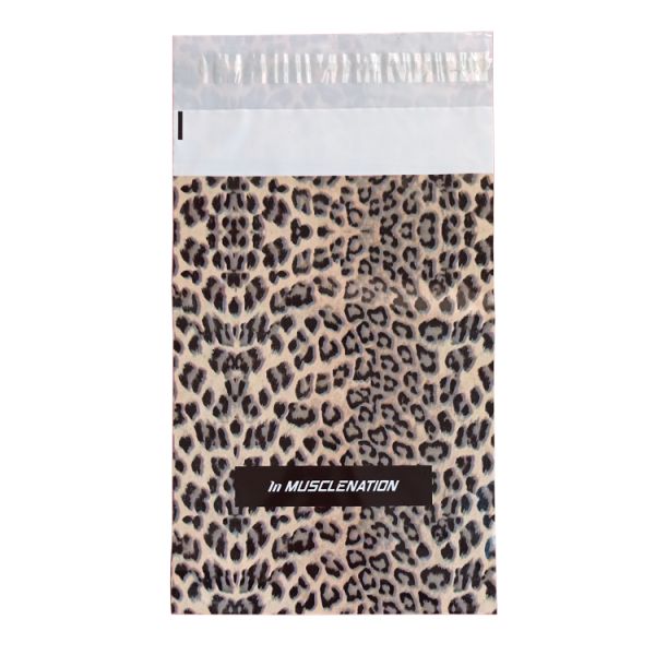 10x14in Matte Black Leopard Print poly mailer shipping bags plastic poly envelopes