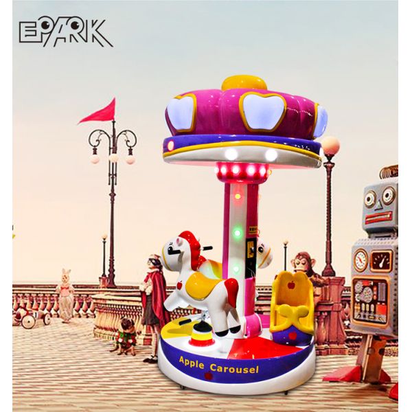 Carousel Horses Fiberglass Kiddy Ride Machine For Amusement Park