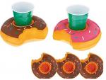 Donut Inflatable Pool Drink Holders , Floating Beverage Holder 0.18 0.2mm Thick