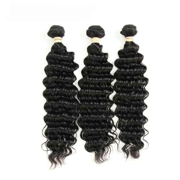 Deep Curly Peruvian Human Hair Weave With Full Ends No Mixture , No Chemical
