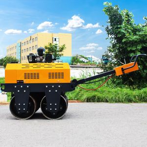 Walk Behind Mini Vibratory Roller Double Drum Road Roller Small Road Roller Road