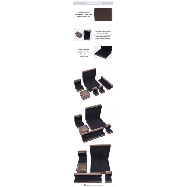 Coffee Arc-Shaped PU Leather Jewelry Box Package for Pendant Ear Ring Packaging