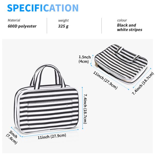 Beach Car Custom Toiletry Bag Beauty 600D Polyester 11X3X7.4 Inch